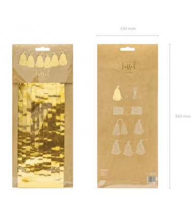 Frędzle - złote - 12 sztuk