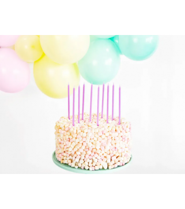 Świeczki wysokie - liliowe - 12 sztuk