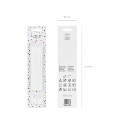 Świeczki wysokie - białe - 12 sztuk