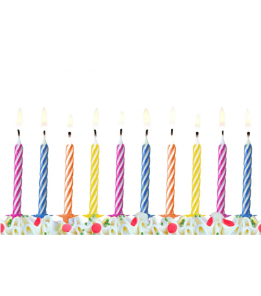 Świeczki niskie - kolorowe klasyczne - 10 sztuk