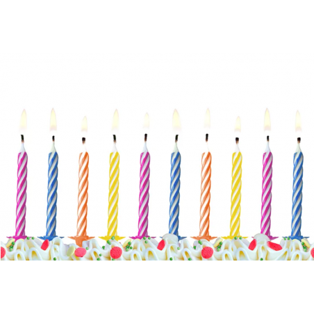 Świeczki niskie - kolorowe klasyczne - 10 sztuk