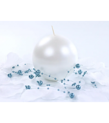 Świeca kula 8 cm - perłowa metalizowana - 1 sztuka