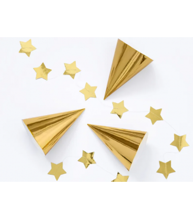 Czapeczki imprezowe złote - 6 sztuk