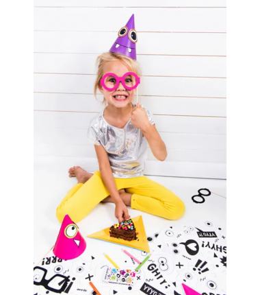 Czapeczki imprezowe potworki - 6 sztuk