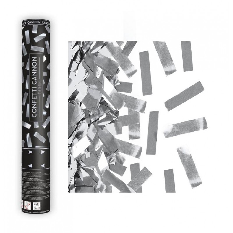 Tuba z Konfetti - srebrne paski