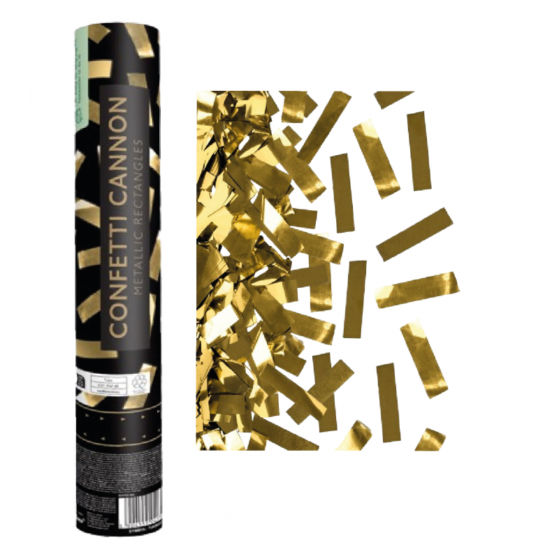 Tuba z Konfetti - złote paski