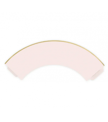 Osłonki na muffinki różowe ze złotym brzegiem - 6 sztuk