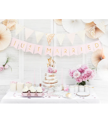 Osłonki na muffinki różowe ze złotym brzegiem - 6 sztuk