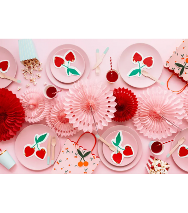 Pudełka na popcorn błękitne w złote paski - 6 sztuk