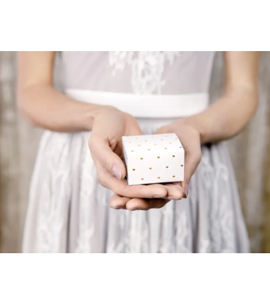 Pudełeczka złote serduszka - 10 szt