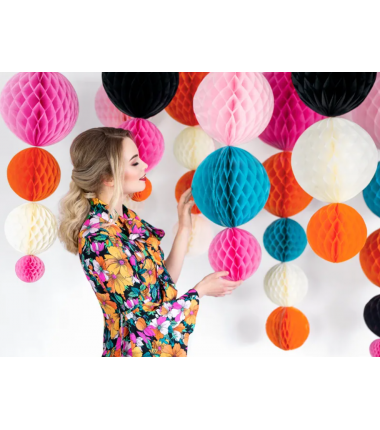 Kula Honeycomb jasnoróżowa 30 cm - 1 sztuka