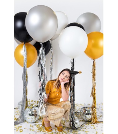 Balon Strong okrągły 1 m - Pastel Black - czarny