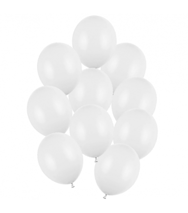 Balony Strong 30 cm białe Pastel Pure White - 10 sztuk