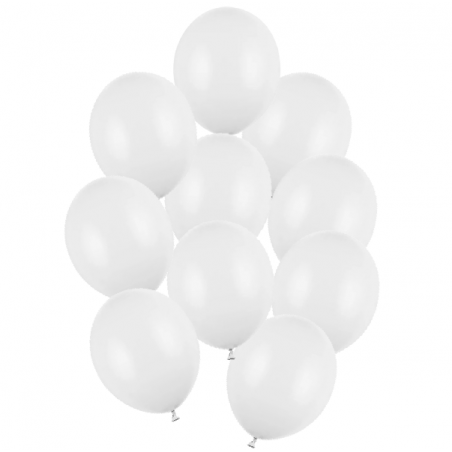 Balony Strong 30 cm białe Pastel Pure White - 10 sztuk