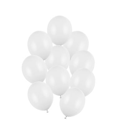 Balony Strong 23 cm białe Pastel Pure White - 10 sztuk