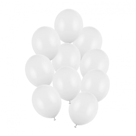 Balony Strong 23 cm białe Pastel Pure White - 10 sztuk
