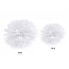 Pompon bibułowy biały 25 cm - 1 sztuka