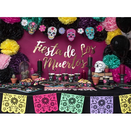 Pompon bibułowy czarny 25 cm - 1 sztuka