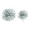 Pompon bibułowy srebrny 25 cm - 1 sztuka