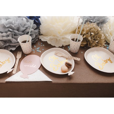 Pompon bibułowy srebrny 25 cm - 1 sztuka