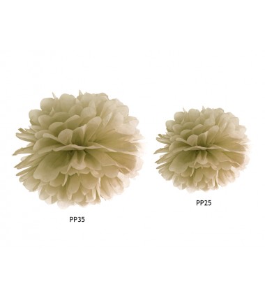 Pompon bibułowy złoty 25 cm - 1 sztuka