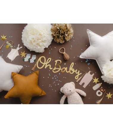 Pompon bibułowy złoty 25 cm - 1 sztuka