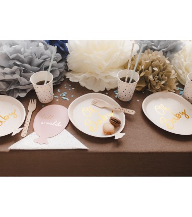 Pompon bibułowy złoty 25 cm - 1 sztuka