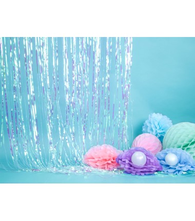 Pompon bibułowy jasnoróżowy 25 cm - 1 sztuka