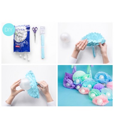 Pompon bibułowy jasnoróżowy 25 cm - 1 sztuka