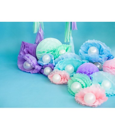 Pompon bibułowy niebieski 35 cm - 1 sztuka