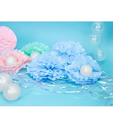 Pompon bibułowy niebieski 25 cm - 1 sztuka