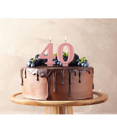 Świeczka różowozłota - cyfra 0