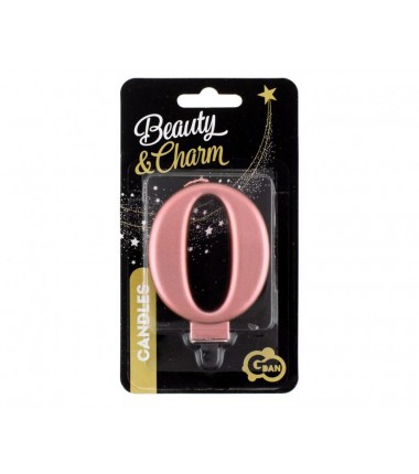 Świeczka różowozłota - cyfra 0