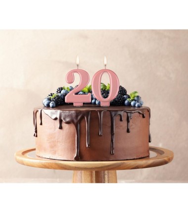 Świeczka różowozłota - cyfra 2