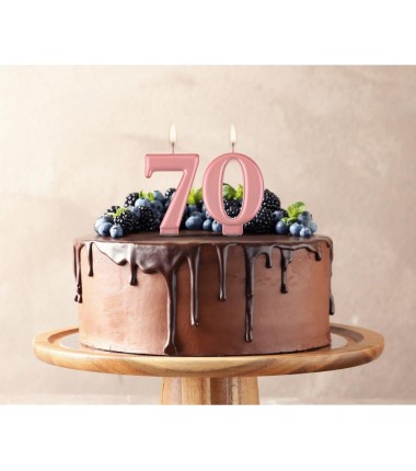 Świeczka różowozłota - cyfra 7