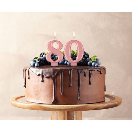 Świeczka różowozłota - cyfra 8