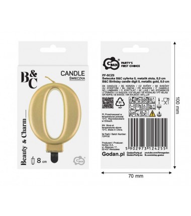 Świeczka złota - cyfra 0