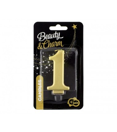 Świeczka złota - cyfra 1