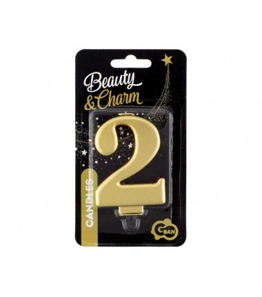 Świeczka złota - cyfra 2