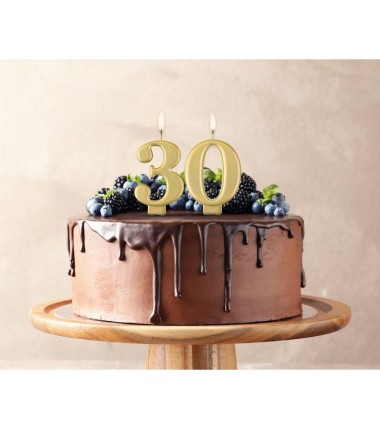 Świeczka złota - cyfra 3