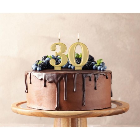 Świeczka złota - cyfra 3