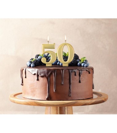 Świeczka złota - cyfra 5