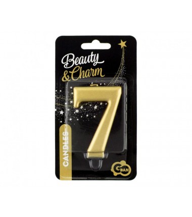 Świeczka złota - cyfra 7