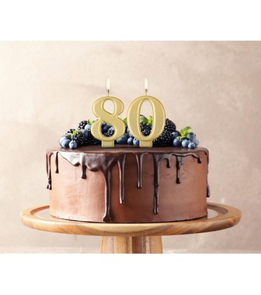 Świeczka złota - cyfra 8