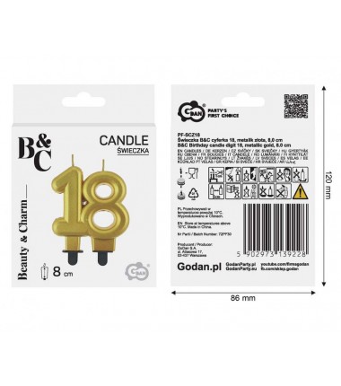 Świeczka złota 18