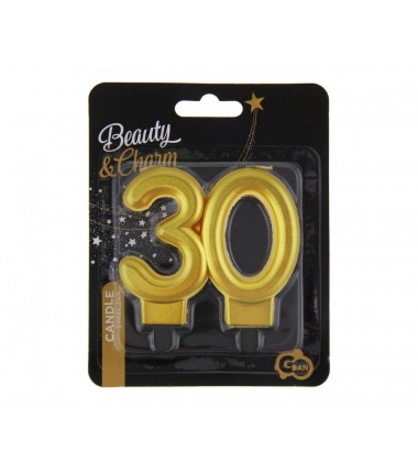 Świeczka złota metaliczna 30