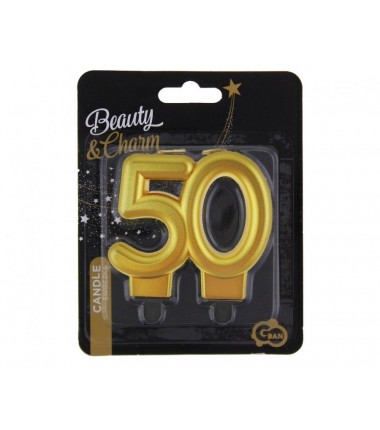 Świeczka złota metaliczna 50