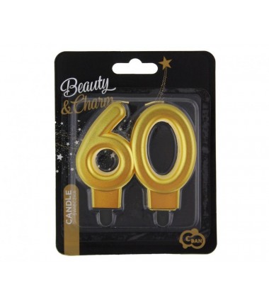 Świeczka złota metaliczna 60