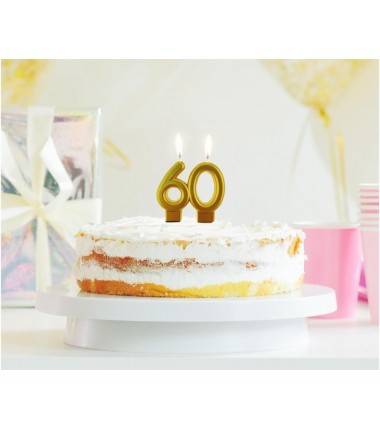 Świeczka złota metaliczna 60