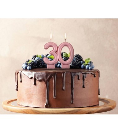 Świeczka złota metaliczna różowe złoto - 30